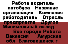 Работа водитель автобуса › Название организации ­ Компания-работодатель › Отрасль предприятия ­ Другое › Минимальный оклад ­ 45 000 - Все города Работа » Вакансии   . Амурская обл.,Благовещенск г.